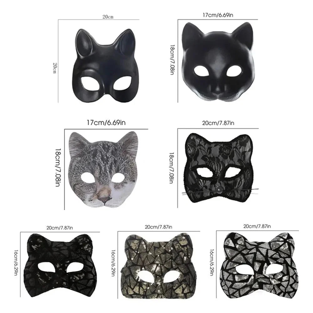 Cat Girl Half Face Party Mask | EVA Masquerade and Cosplay Accessory
