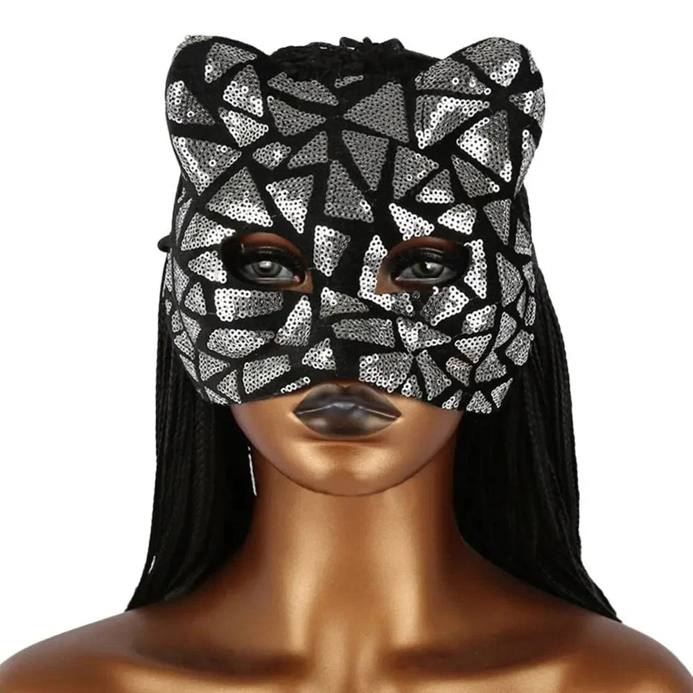 Cat Girl Half Face Party Mask | EVA Masquerade and Cosplay Accessory