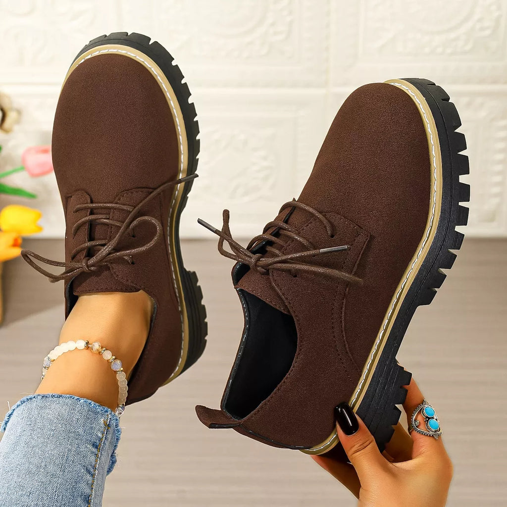 Round Toe Lace-Up Loafers