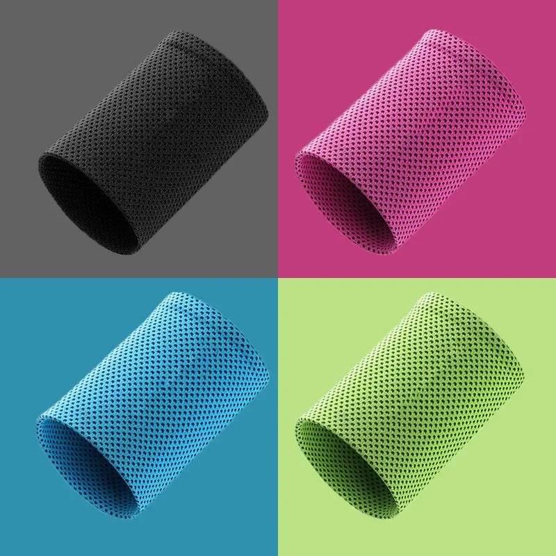 Cold-Sensing Sports Wristbands | Ice Silk Cooling Sweatbands for Workouts