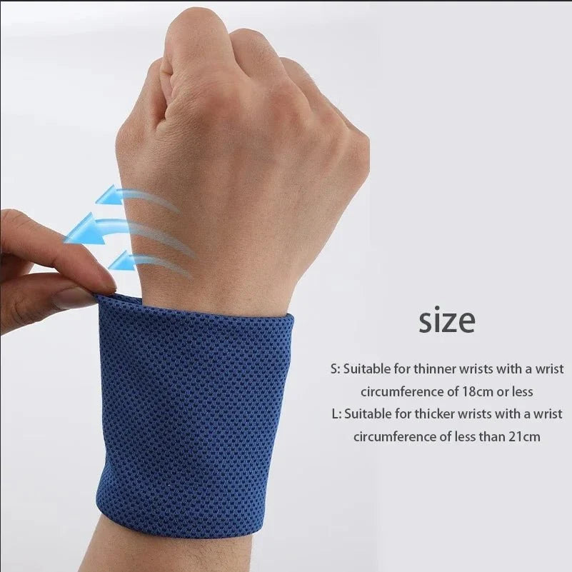Cold-Sensing Sports Wristbands | Ice Silk Cooling Sweatbands for Workouts