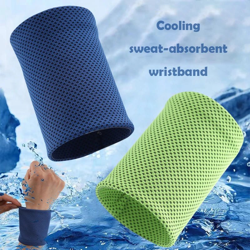 Cold-Sensing Sports Wristbands | Ice Silk Cooling Sweatbands for Workouts