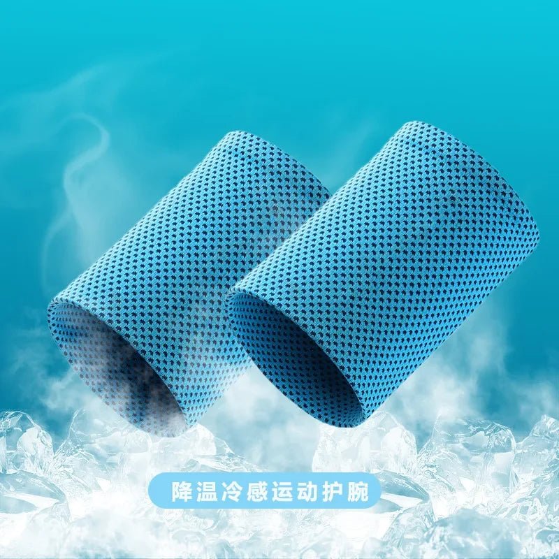 Cold-Sensing Sports Wristbands | Ice Silk Cooling Sweatbands for Workouts