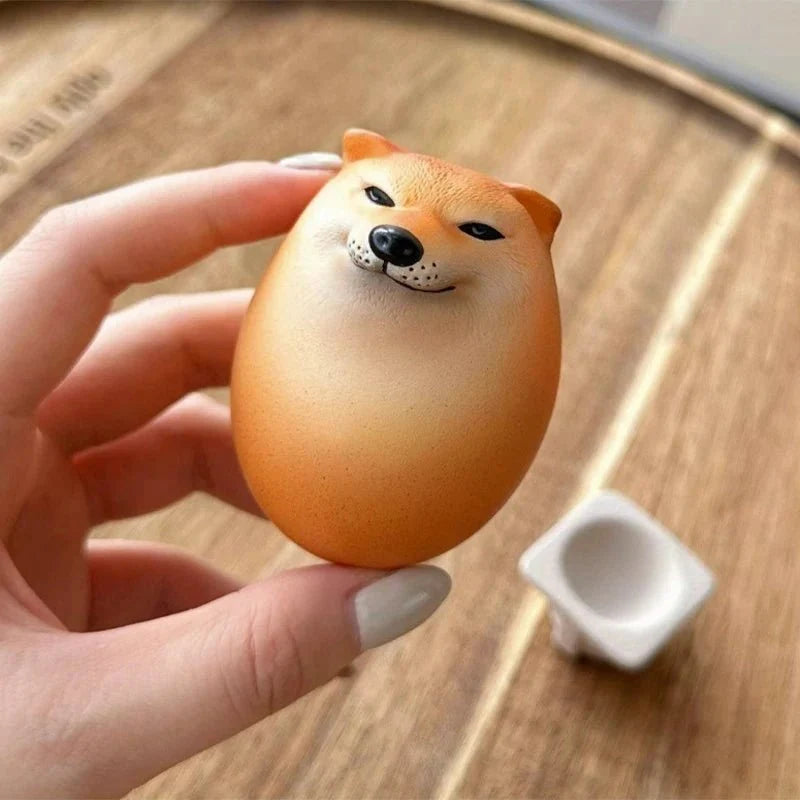 Shiba Inu Egg Ornament | Cute Desk Decoration and Stress Relief Toy