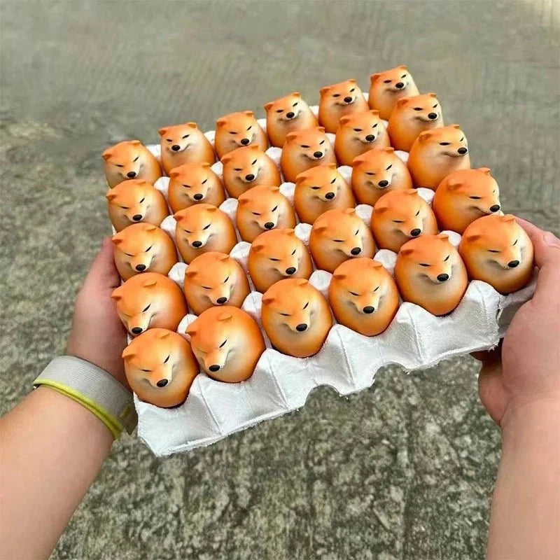 Shiba Inu Egg Ornament | Cute Desk Decoration and Stress Relief Toy