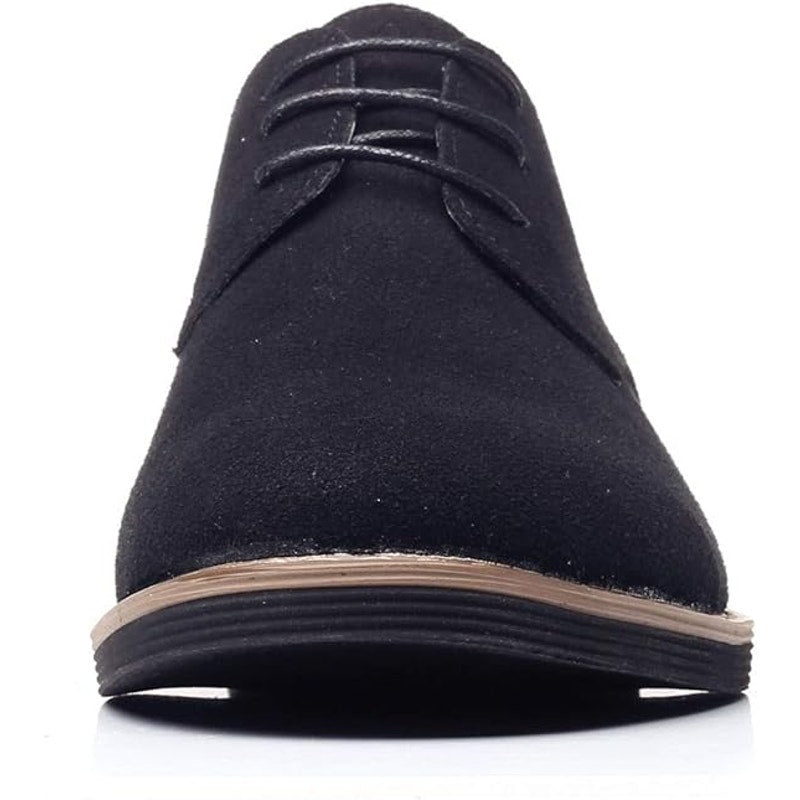 Dadawen Mens Size 10 Black Suede Low Heel Lace Up Oxford Dress Loafer Shoes