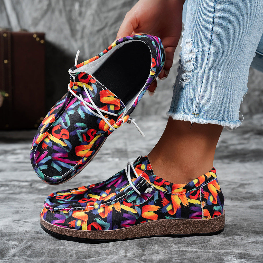 Colorful Printed Casual Loafers