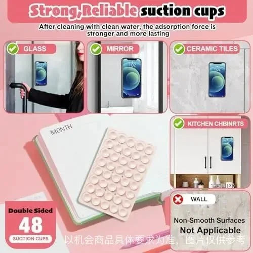 Double-Sided Silicone Suction Cup Phone Holder | Hands-Free Wall Mount for Videos and Selfies