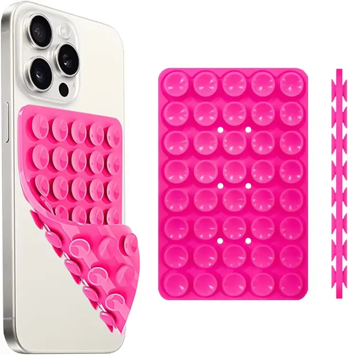 Double-Sided Silicone Suction Cup Phone Holder | Hands-Free Wall Mount for Videos and Selfies