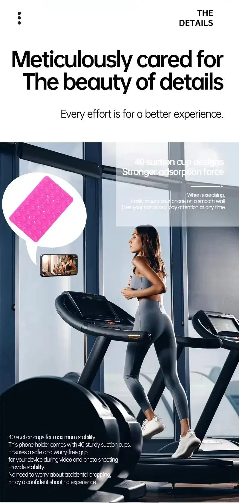 Double-Sided Silicone Suction Cup Phone Holder | Hands-Free Wall Mount for Videos and Selfies