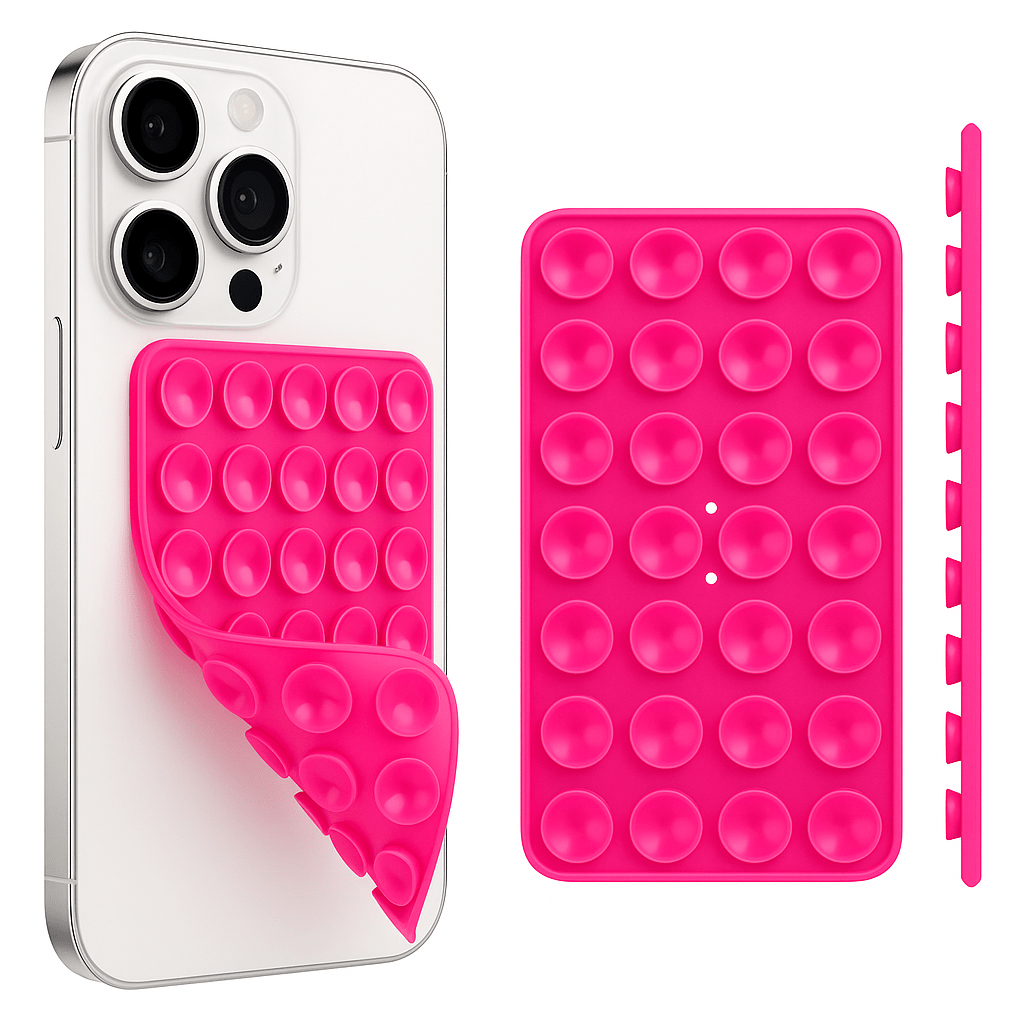 Double-Sided Silicone Suction Cup Phone Holder | Hands-Free Wall Mount for Videos and Selfies