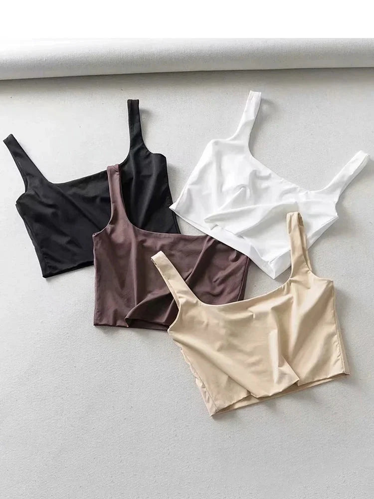 Square Neck Tank Top | Summer 2025 Stretch Crop Shirt