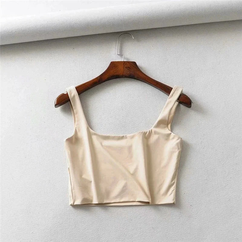 Square Neck Tank Top | Summer 2025 Stretch Crop Shirt