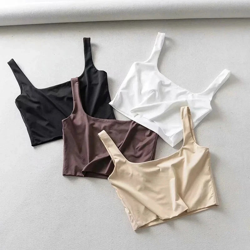 Square Neck Tank Top | Summer 2025 Stretch Crop Shirt