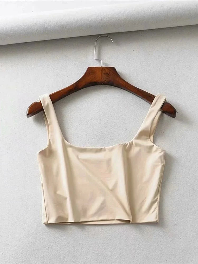 Square Neck Tank Top | Summer 2025 Stretch Crop Shirt