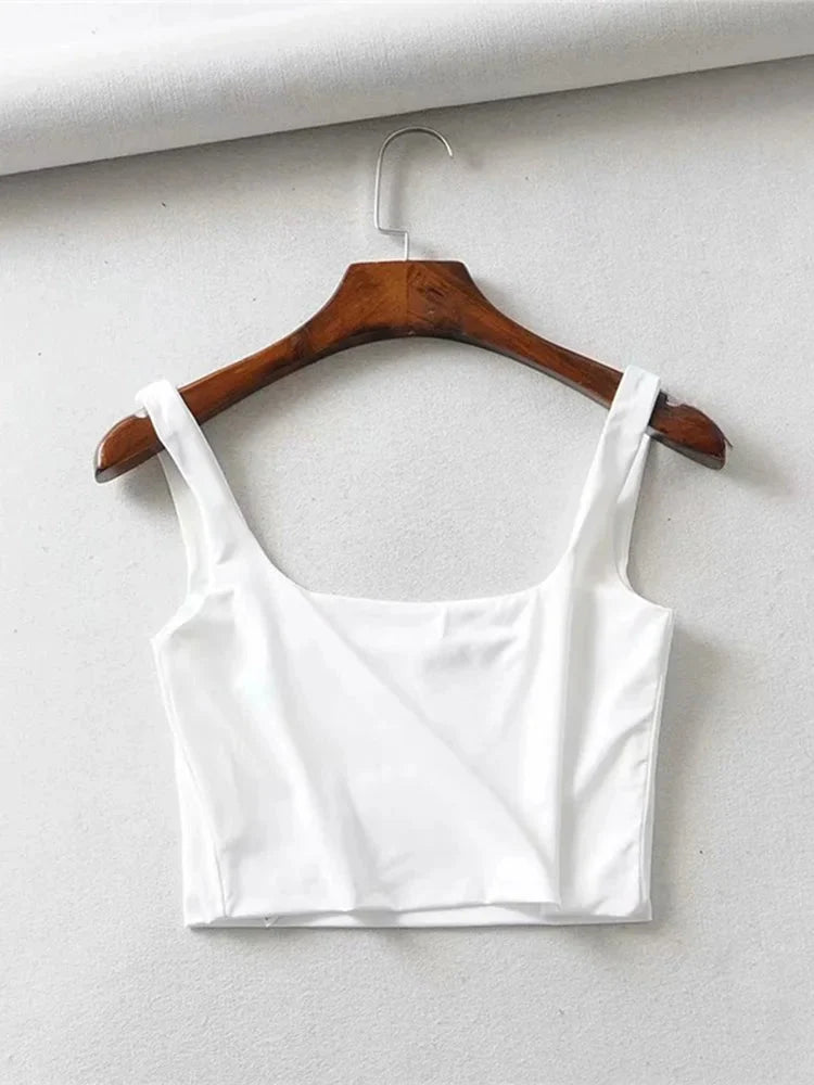 Square Neck Tank Top | Summer 2025 Stretch Crop Shirt
