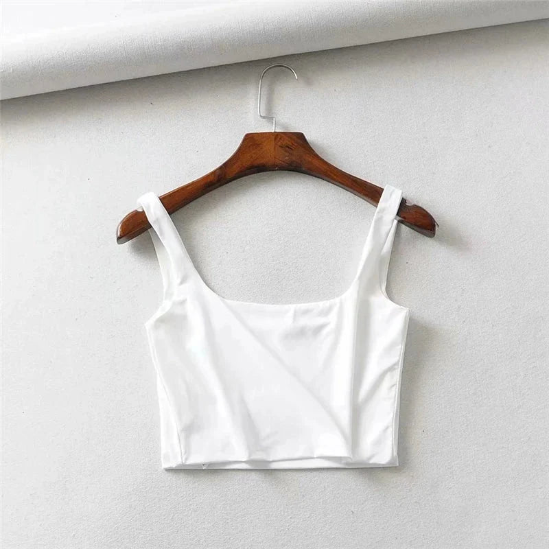Square Neck Tank Top | Summer 2025 Stretch Crop Shirt