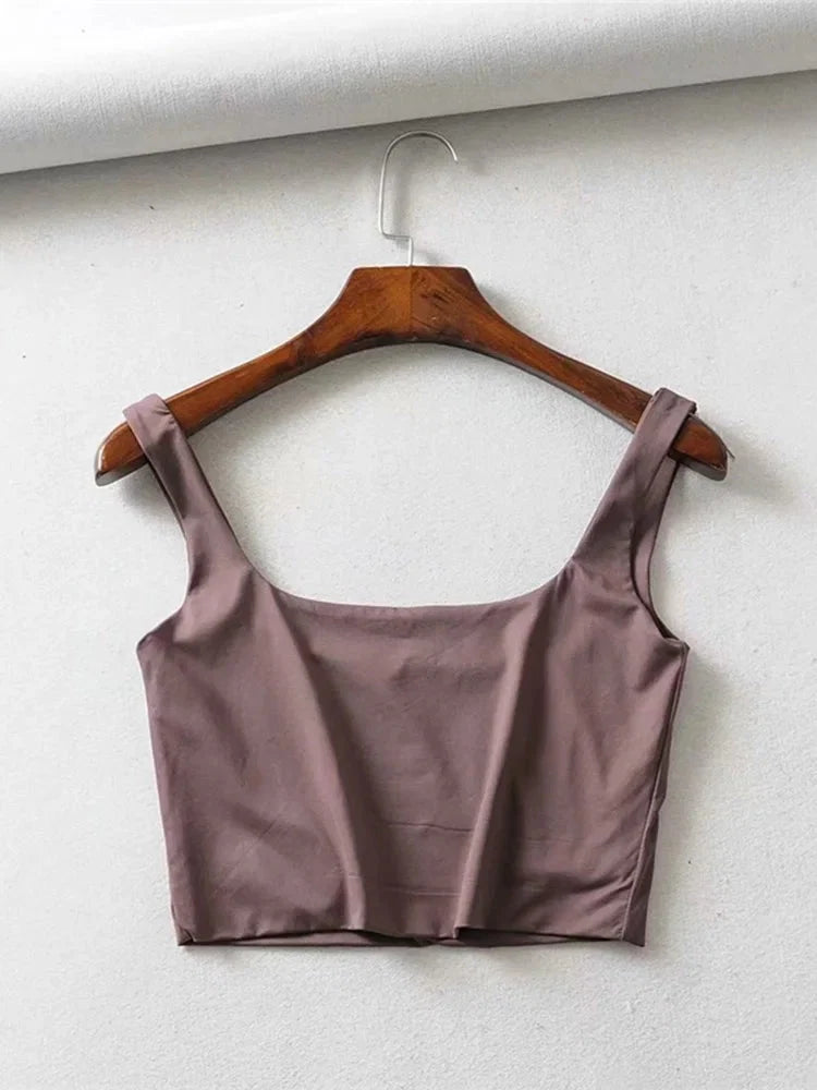 Square Neck Tank Top | Summer 2025 Stretch Crop Shirt