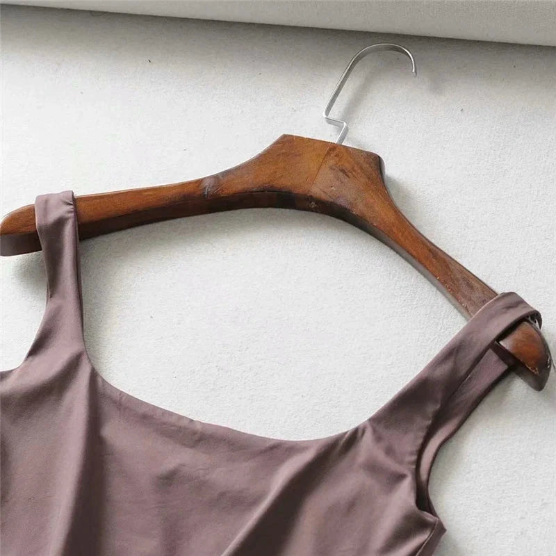 Square Neck Tank Top | Summer 2025 Stretch Crop Shirt