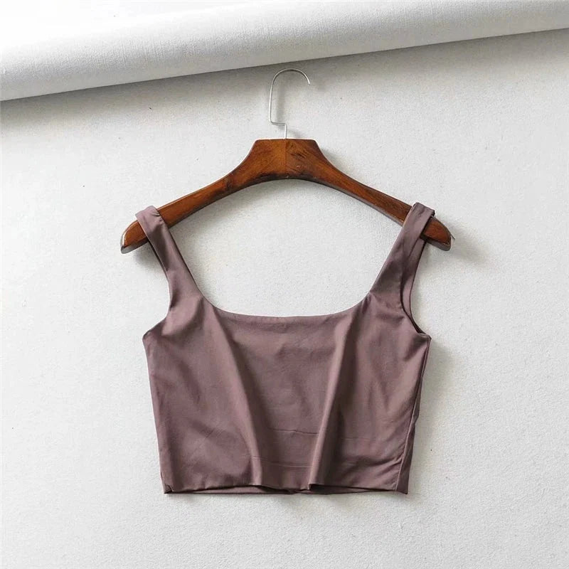 Square Neck Tank Top | Summer 2025 Stretch Crop Shirt