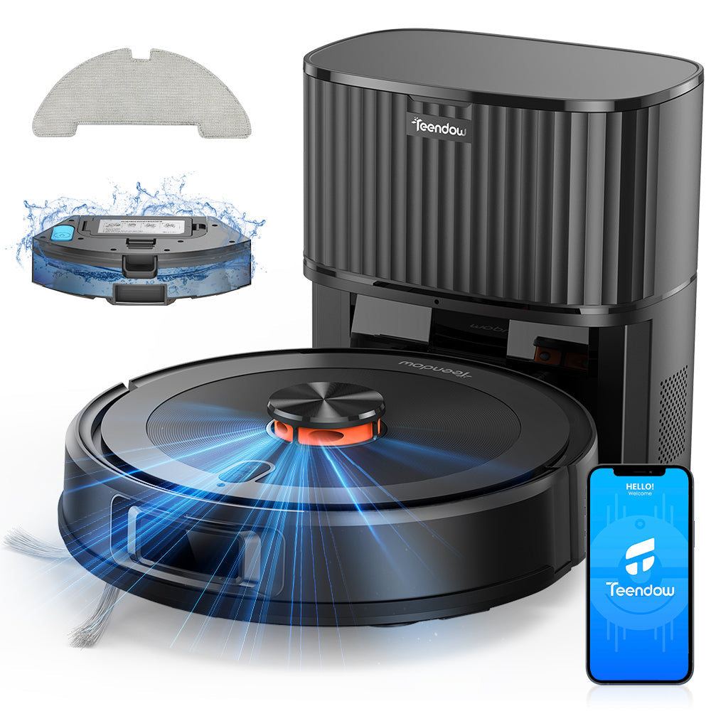 Teendow D10S Max - Black | Self-Emptying Robot Vacuum and Mop with LDS Laser Navigation