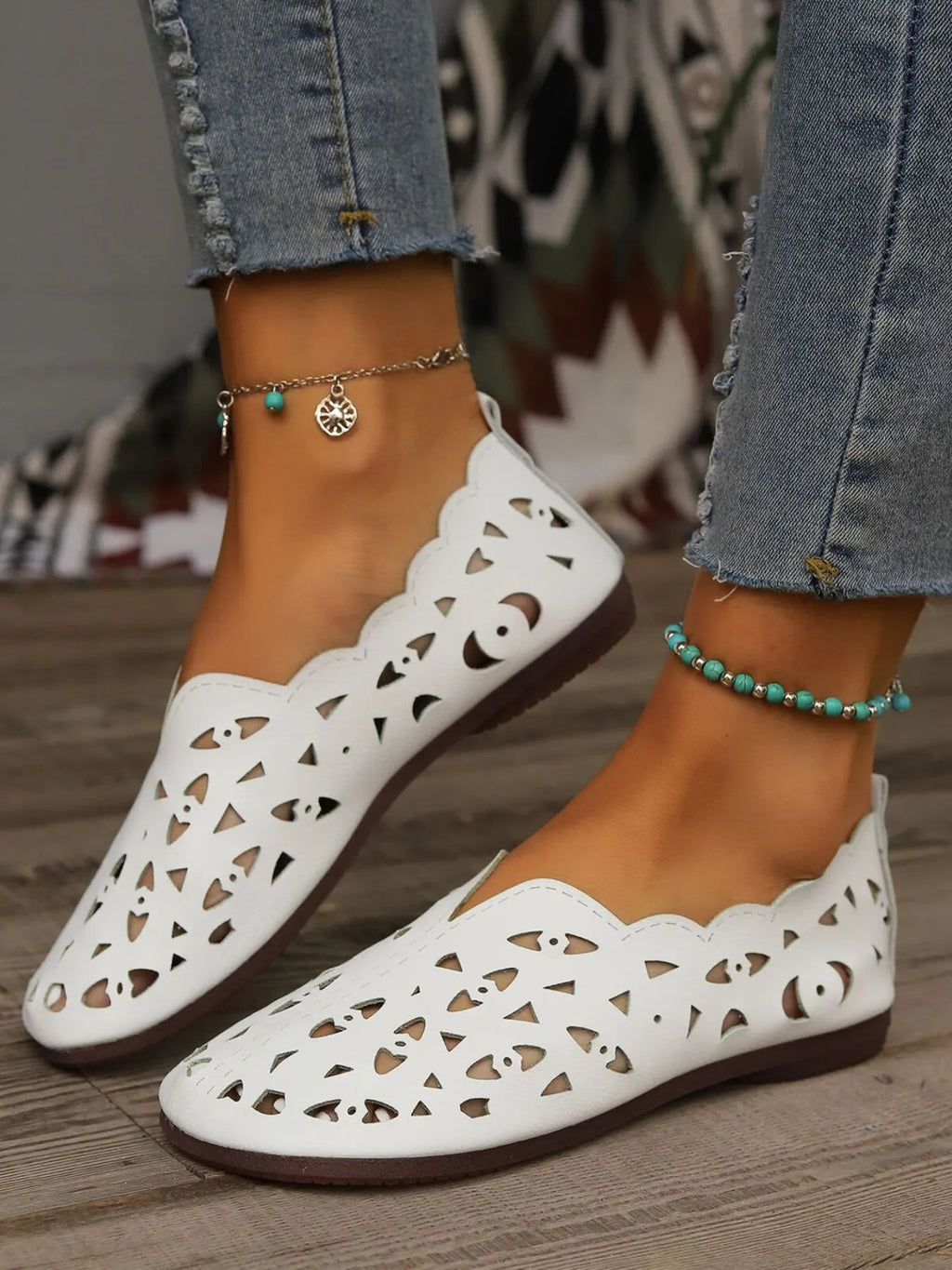 Perforated Leather Slip-On Loafers