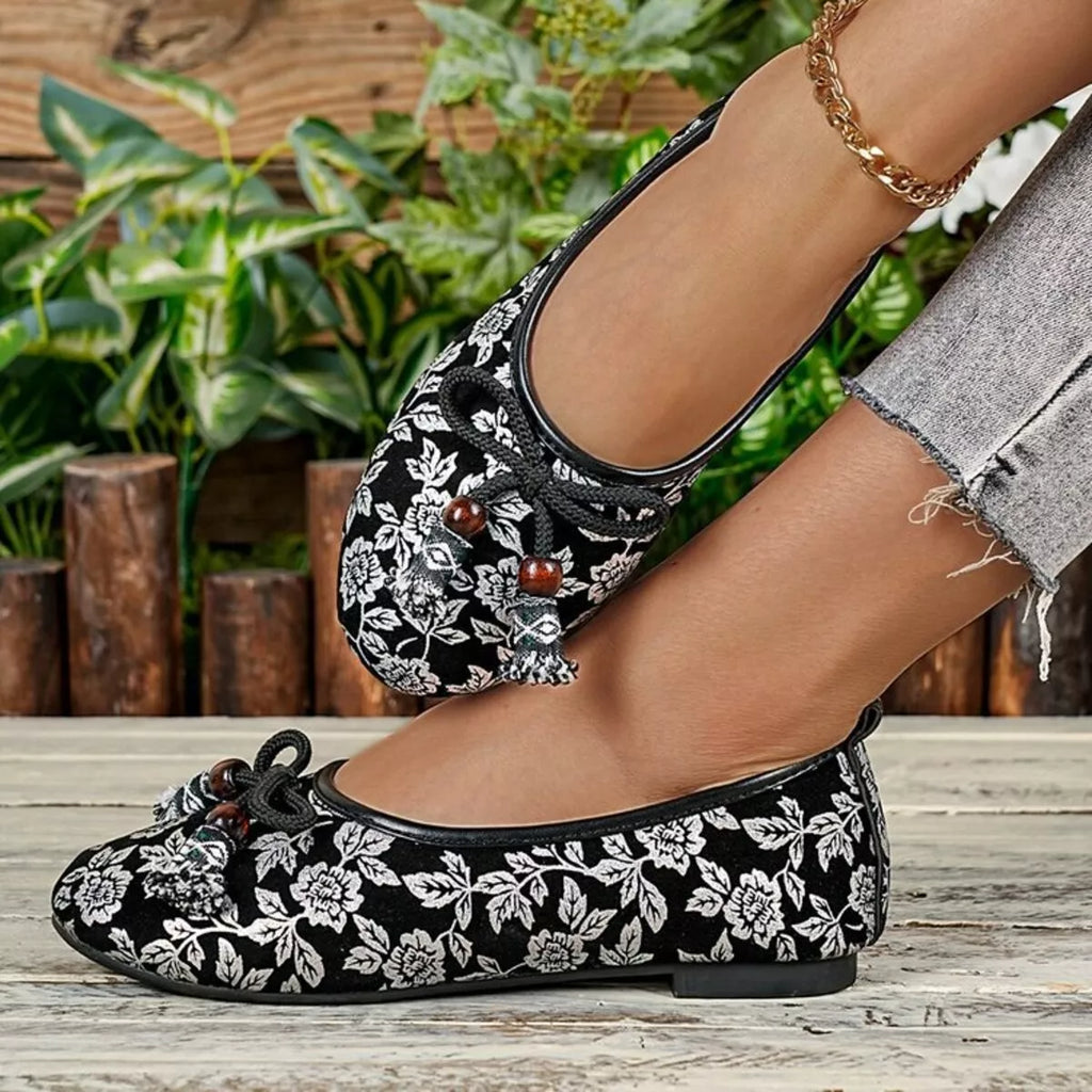 Bow Round Toe Slip-Ons