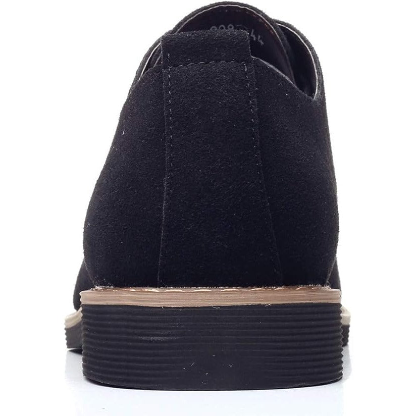 Dadawen Mens Size 10 Black Suede Low Heel Lace Up Oxford Dress Loafer Shoes