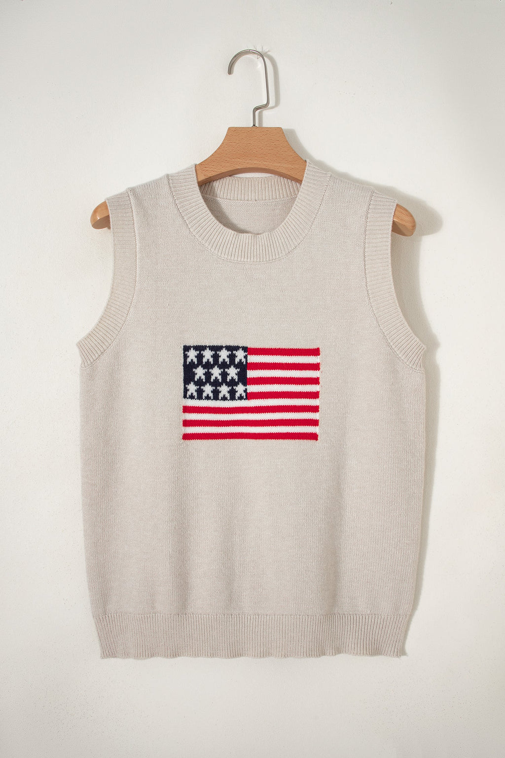 Parchment American Flag Sleeveless Sweater