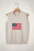 Parchment American Flag Sleeveless Sweater