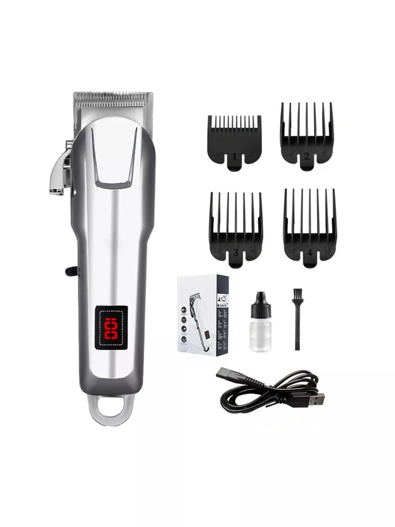Cordless Hair Clipper with LED Display