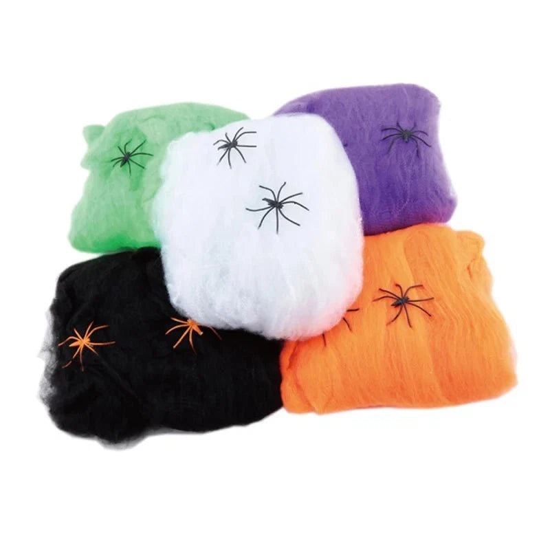 Stretchy Halloween Spider Web | Cobweb Decoration for Indoor & Outdoor