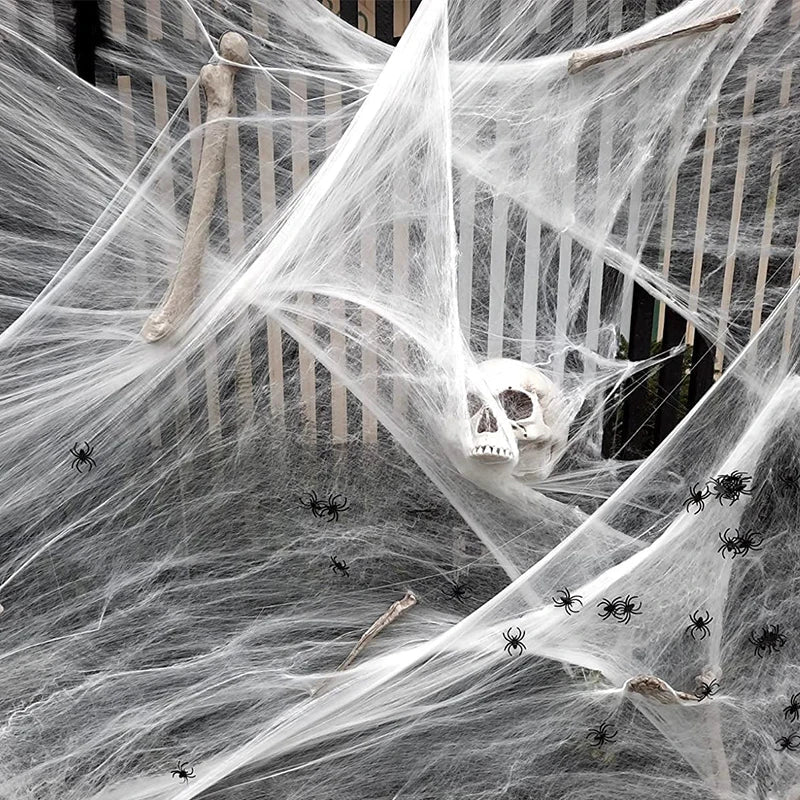 Stretchy Halloween Spider Web | Cobweb Decoration for Indoor & Outdoor