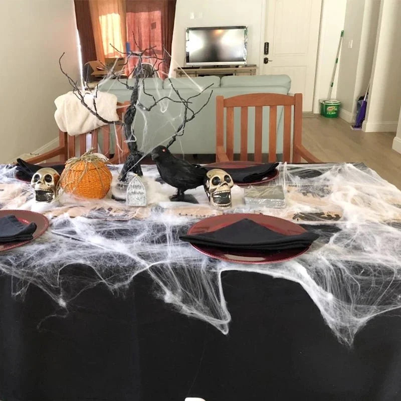 Stretchy Halloween Spider Web | Cobweb Decoration for Indoor & Outdoor
