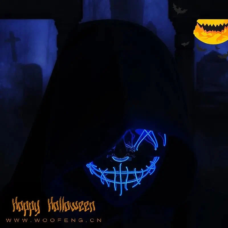 Neon LED Purge Mask | Light-Up Masquerade Party Accessory