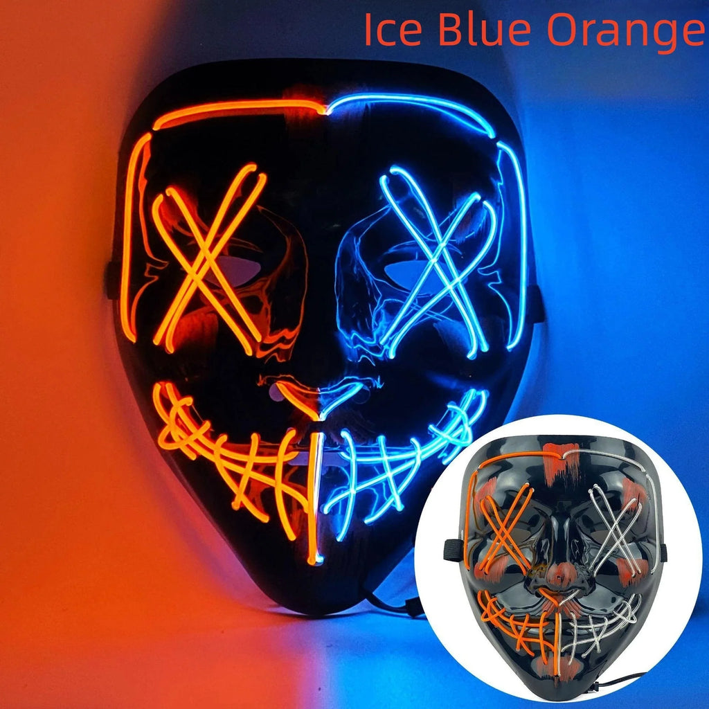 Neon LED Purge Mask | Light-Up Masquerade Party Accessory