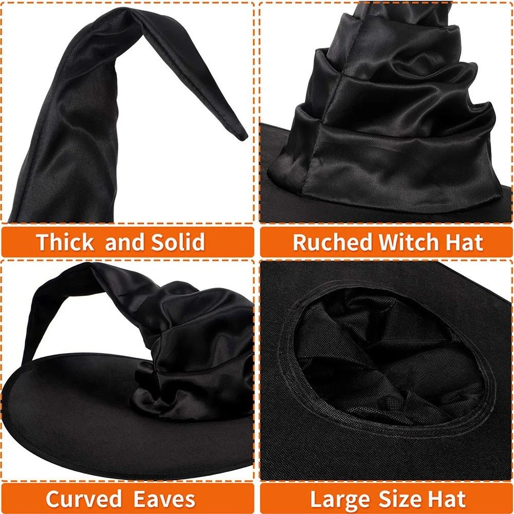 Black Wizard Hat for Adults | Halloween Magic Costume Accessory