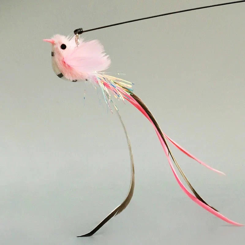 Hands-Free Feather Cat Wand with Bell | Suction Cup Interactive Toy for Hunting and Exercise