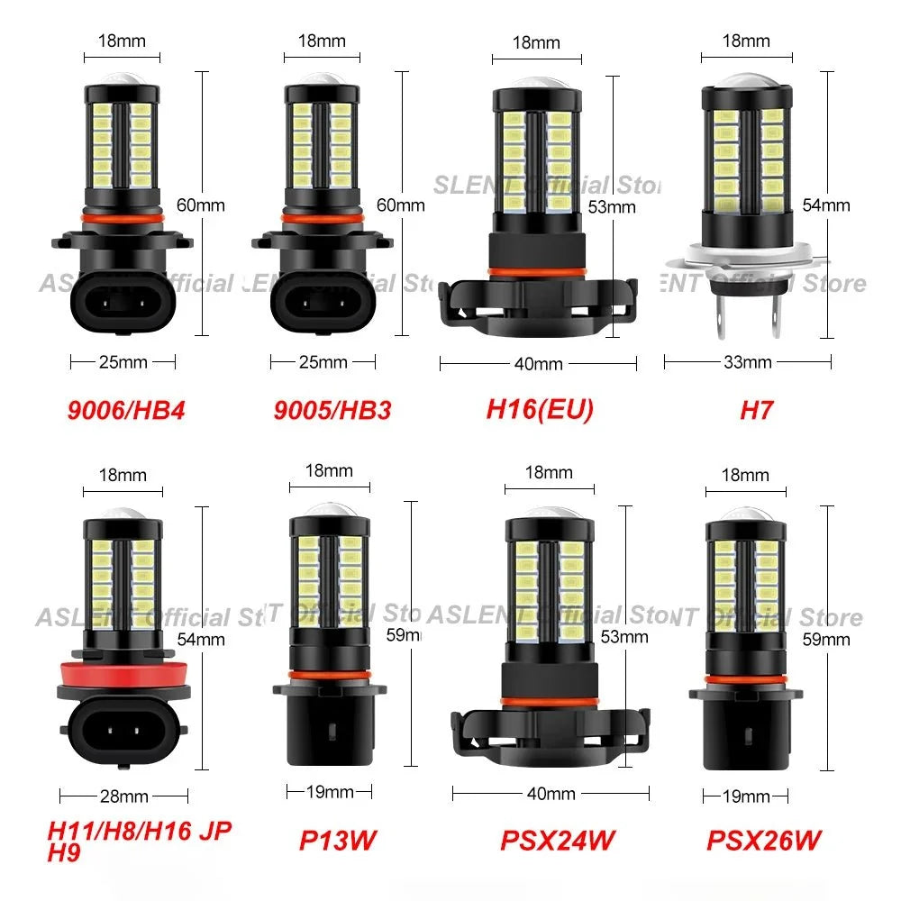 LED Fog Light Bulbs 6000K White | DRL and Fog Lamps for H11 H8 H9 9005 9006