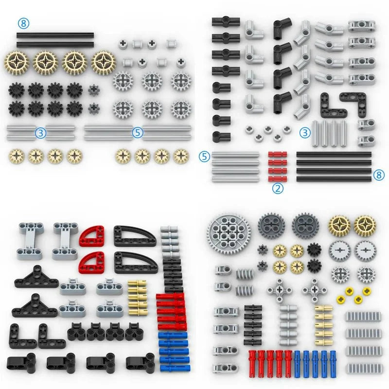 Technic Building Blocks Set | Compatible Parts for Cars, Gears, and Axles
