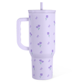 Floral 40oz Tumbler with Handle and Straw – Tulip Insulated Stainless Steel Travel Coffee Mug for Women Girls,  Floral Gift Idea for Birthday Christmas Mothers Day