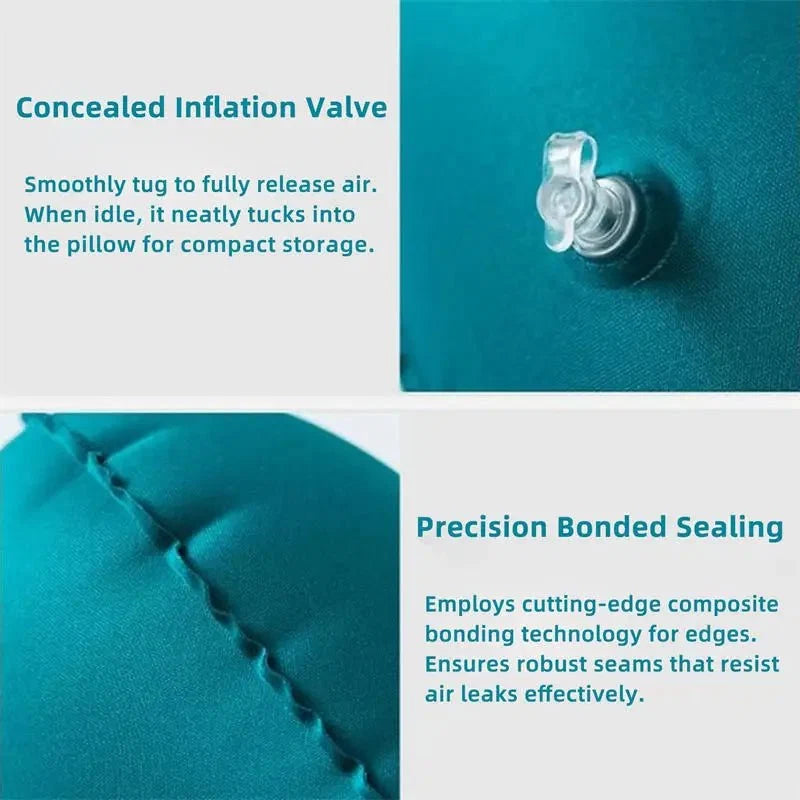 Inflatable U-Shaped Travel Neck Pillow | Portable Flocking Pillow for Airplane Car and Office