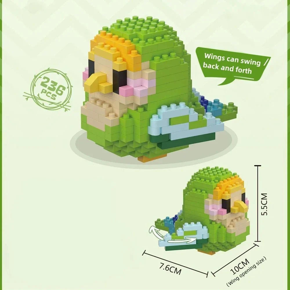 Colorful Parrot Micro Mini Building Blocks | Educational DIY Building Set for Kids and Adults