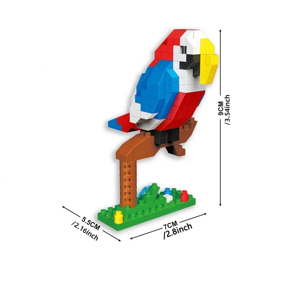 Colorful Parrot Micro Mini Building Blocks | Educational DIY Building Set for Kids and Adults