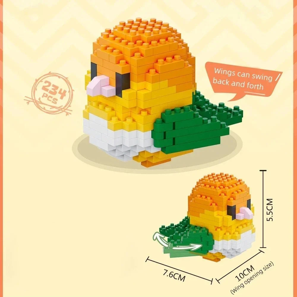 Colorful Parrot Micro Mini Building Blocks | Educational DIY Building Set for Kids and Adults