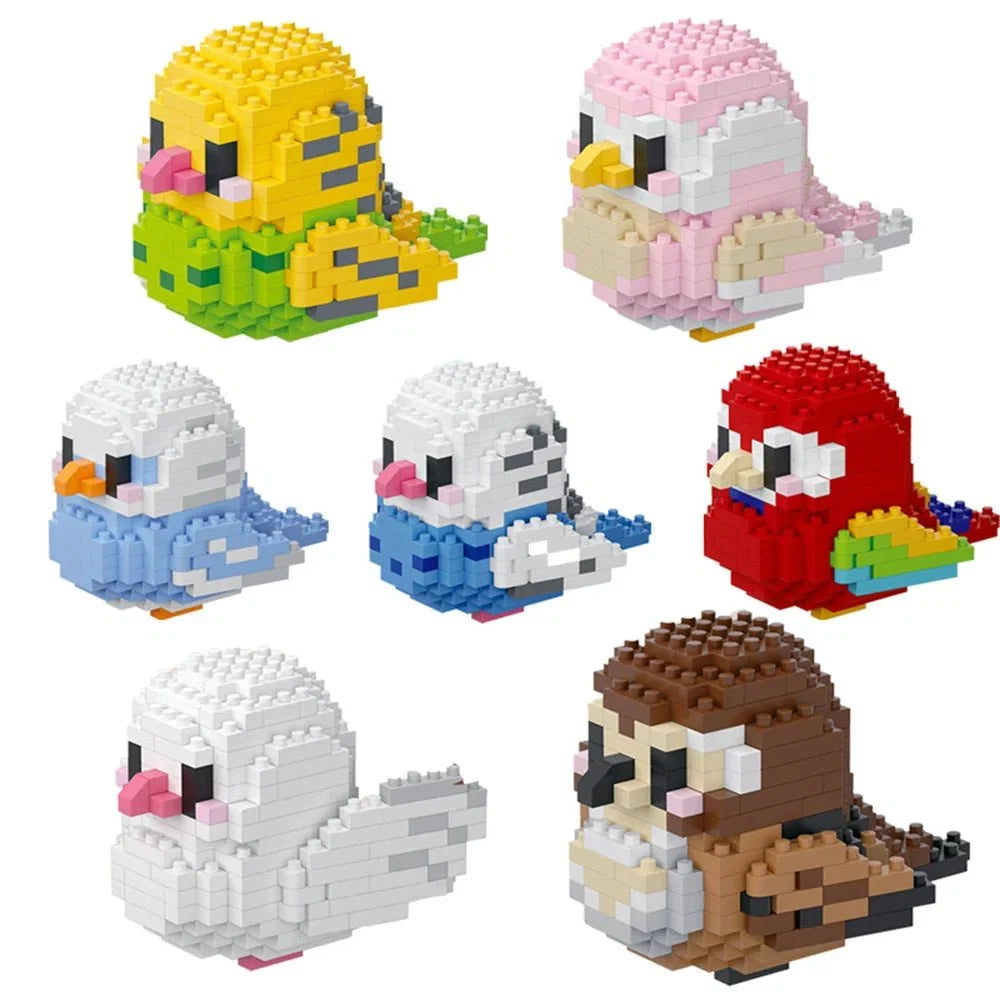 Colorful Parrot Micro Mini Building Blocks | Educational DIY Building Set for Kids and Adults