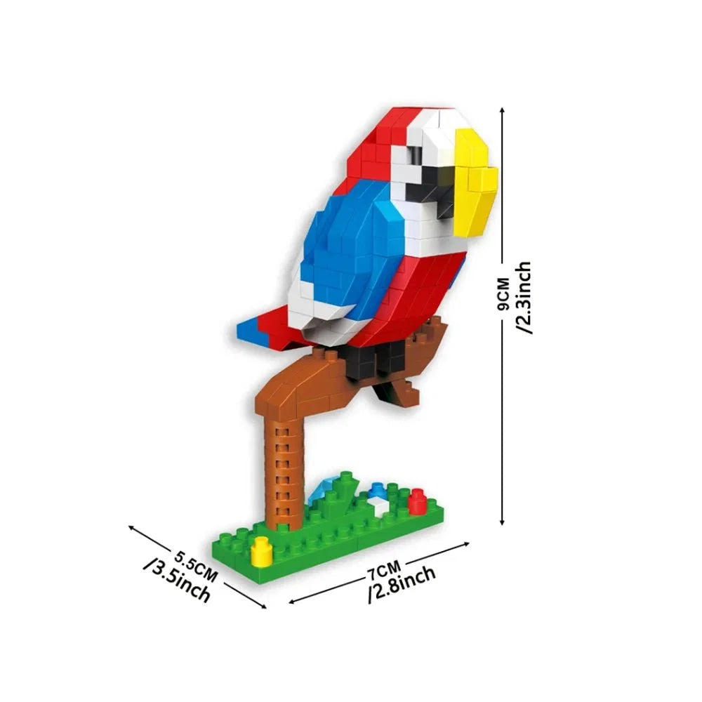 Colorful Parrot Micro Mini Building Blocks | Educational DIY Building Set for Kids and Adults