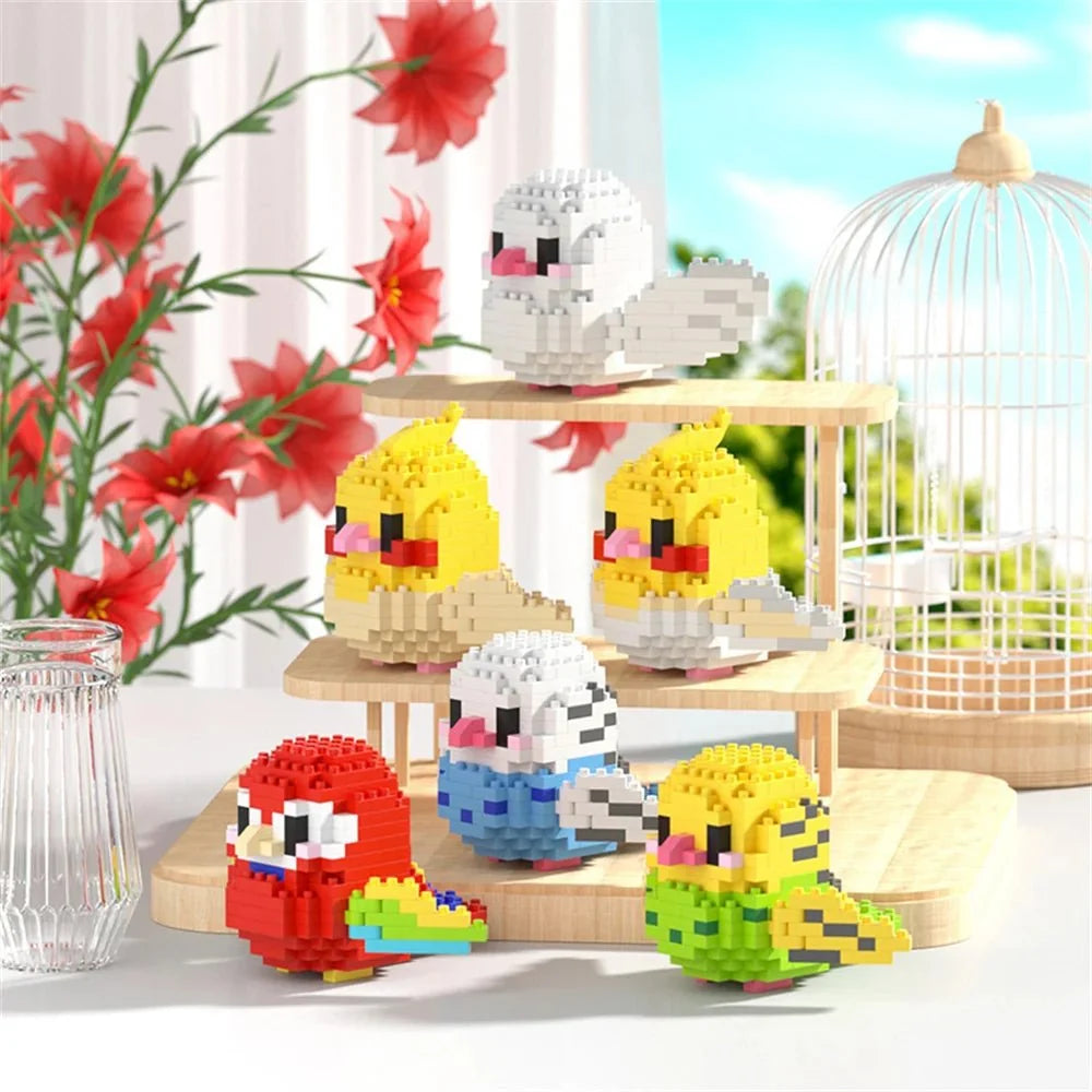 Colorful Parrot Micro Mini Building Blocks | Educational DIY Building Set for Kids and Adults