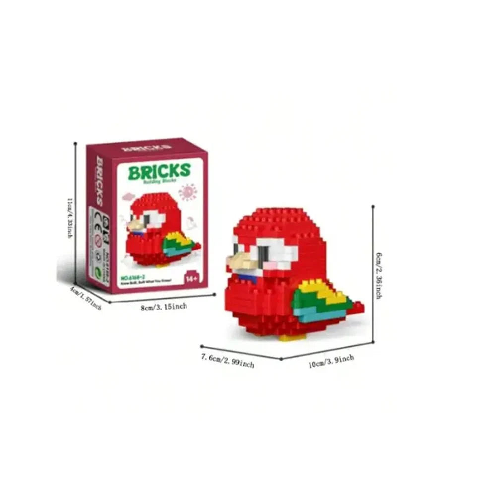 Colorful Parrot Micro Mini Building Blocks | Educational DIY Building Set for Kids and Adults