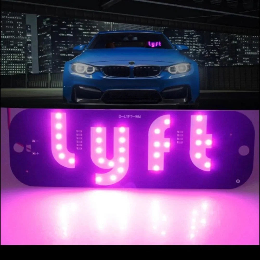 LED Taxi Signal Light for Lyft Logo | USB Cab Panel Indicator with Suction Cups